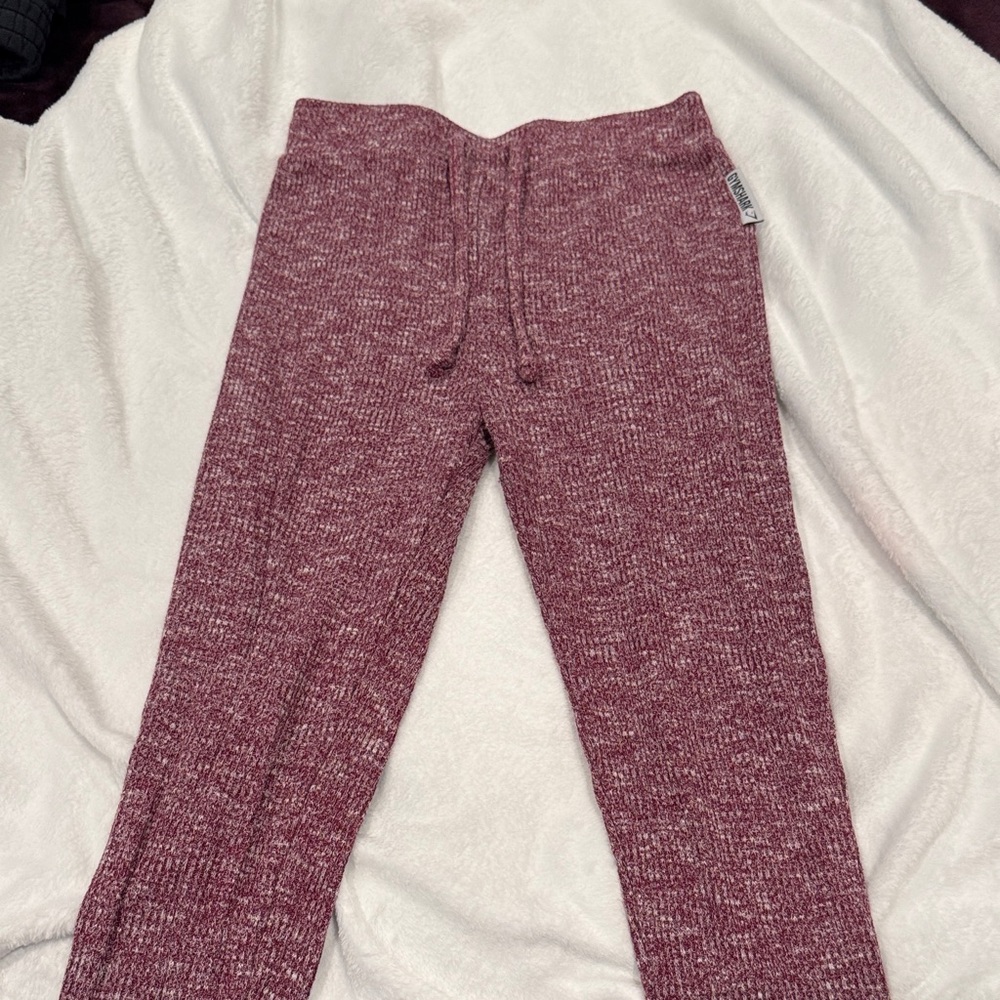 Cozy Gymshark Maroon Knit Pants